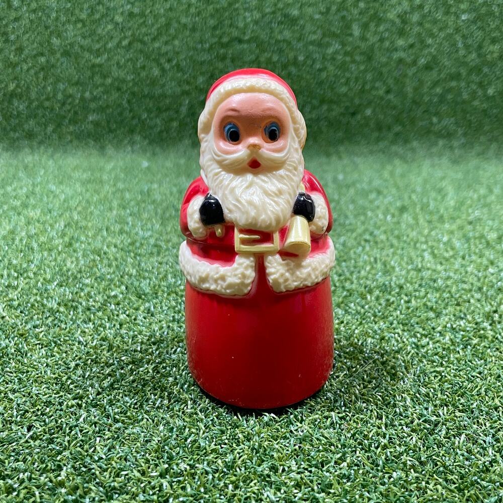 Vintage Fun World Hard Plastic Rolling Santa Claus Toy